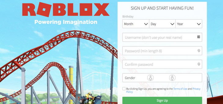 Sign Up On Roblox